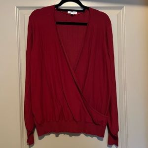 Prologue red faux wrap top